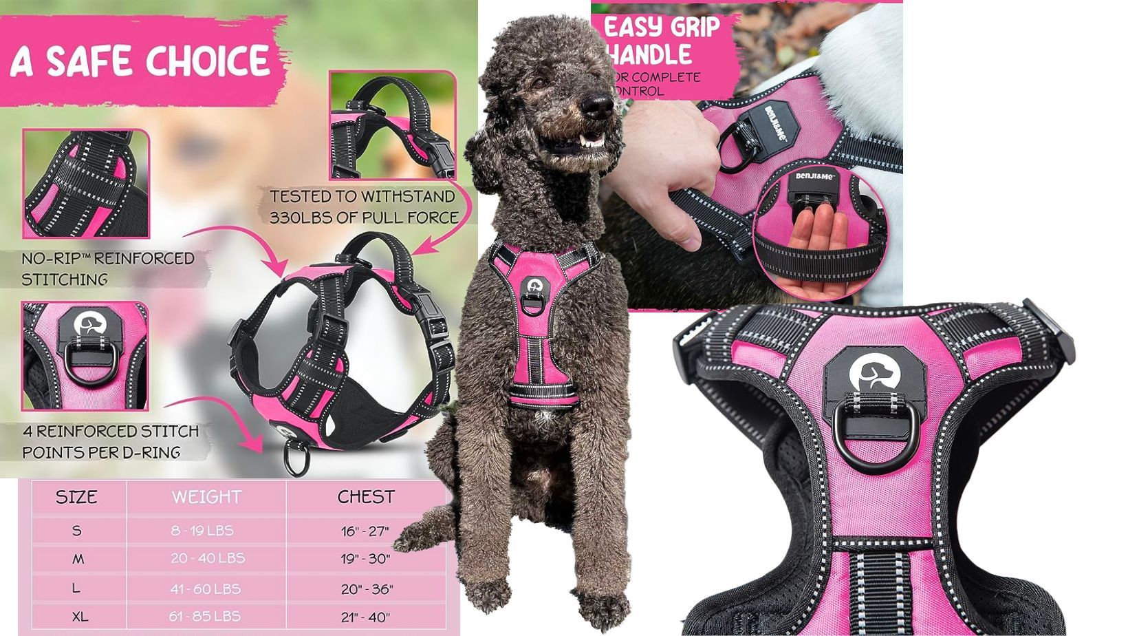 best harness for standard poodle from benji&me
