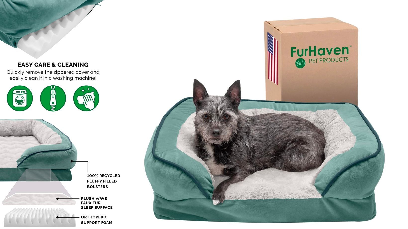 Furhaven Orthopedic Dog Bed for Small Dogs like French Bulldogs 