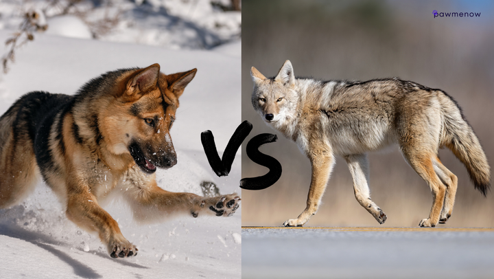 Coyote vs German Shepherd